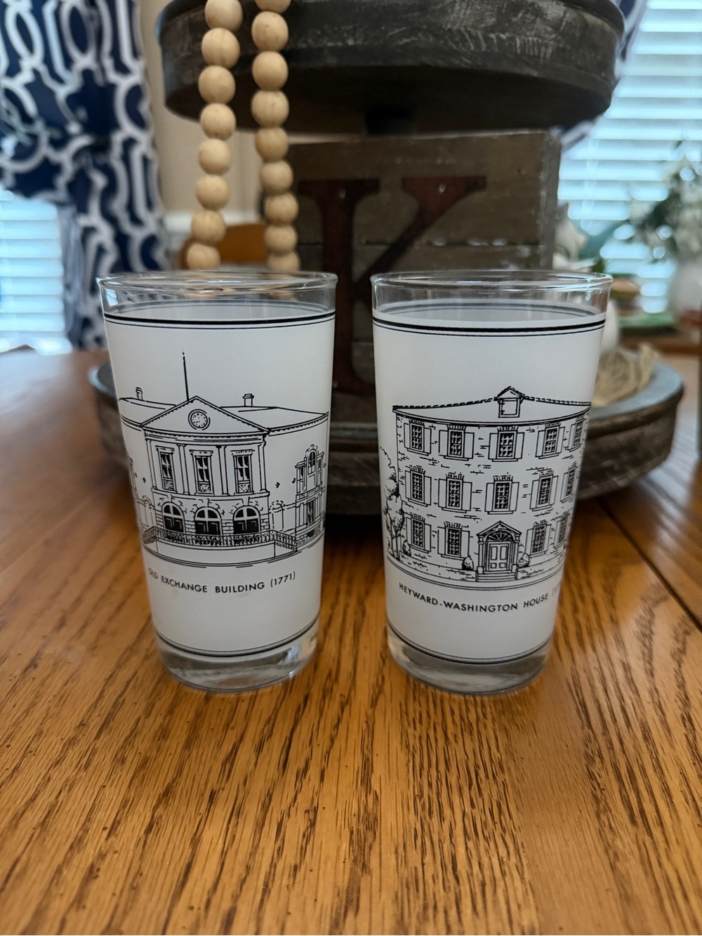 Vintage Charleston Historic Places Drinking Glasses